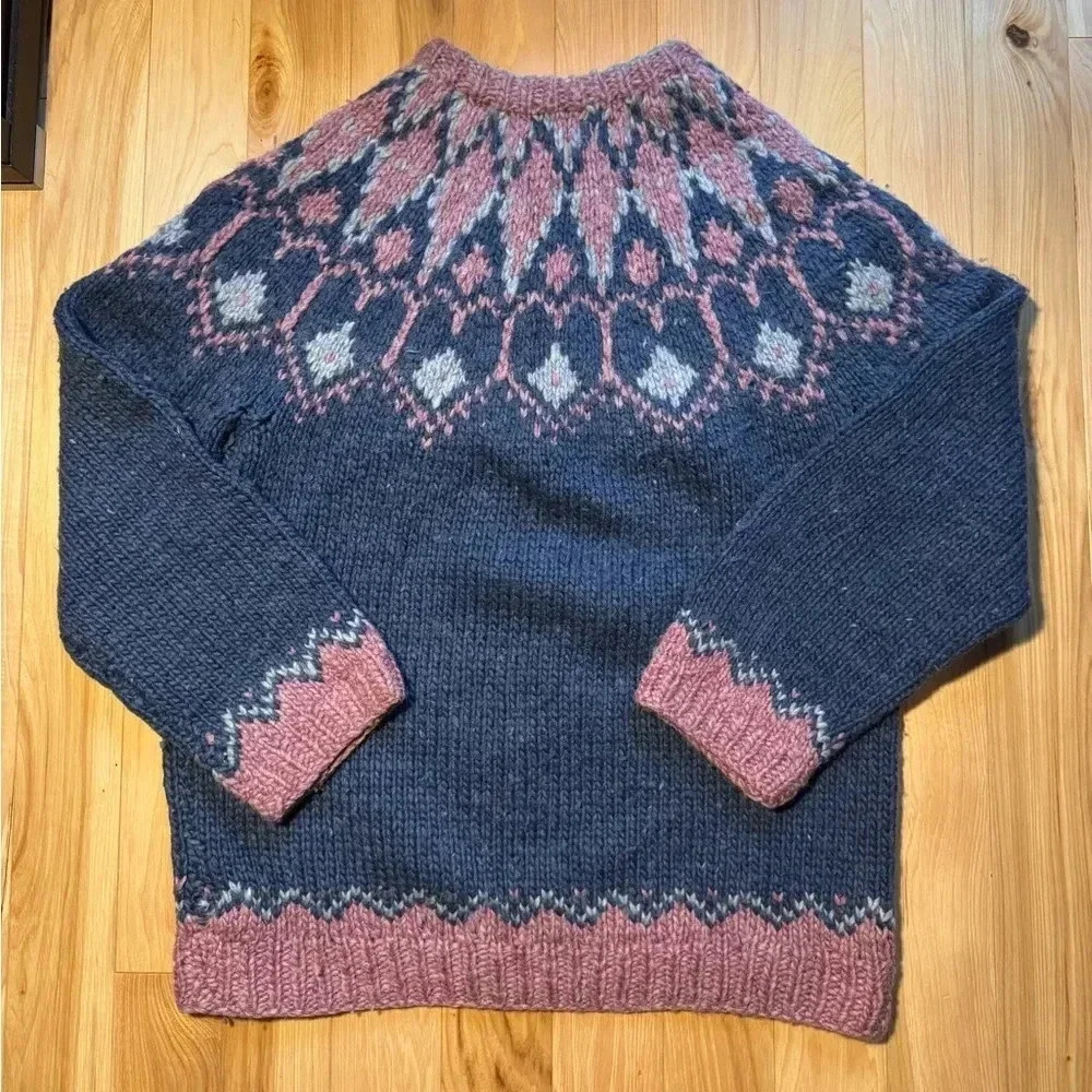 Vintage  Hand Made Chunky Knit Sweater​